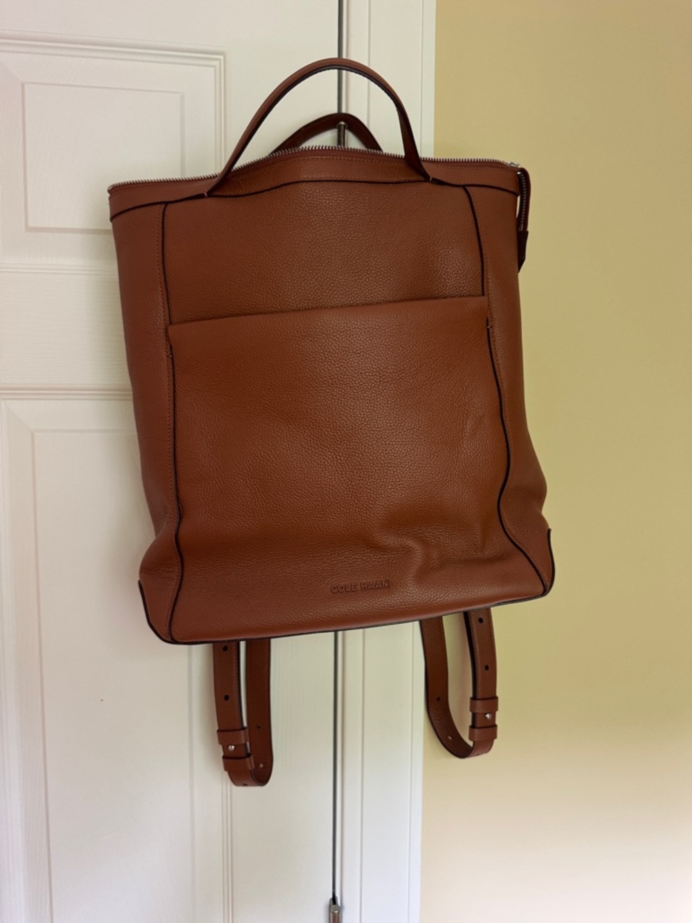 Cole Haan Tan Brown Leather Backpack with Top Handle